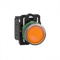 Schneider Electric XB5AW35M5 Harmony XB5 Sıva Altı Ø22 Yaylı Dönüş LED'li 230V AC 1 NA+1 NK Turuncu - 1