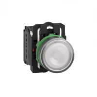 Schneider Electric XB5AW31B5 Harmony XB5 Sıva Altı Ø22 Yaylı Dönüş LED'li 24V AC/DC 1 NA+1 NK Beyaz - 1