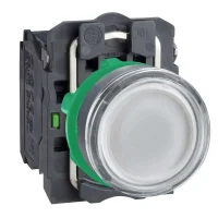 Schneider Electric XB5AW3165 Harmony XB5 Sıva Altı Ø22 Yaylı Dönüş LED'li 250V 1 NA+1 NK Beyaz - 1