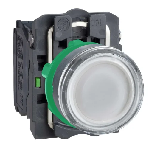 Schneider Electric XB5AW3165 Harmony XB5 Sıva Altı Ø22 Yaylı Dönüş LED'li 250V 1 NA+1 NK Beyaz - 1