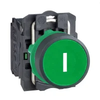 Schneider Electric XB5AA3311 Harmony XB5 Sıva Altı Yaylı Buton Ø22 Yeşil üzerine beyaz 