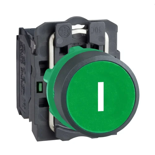 Schneider Electric XB5AA3311 Harmony XB5 Sıva Altı Yaylı Buton Ø22 Yeşil üzerine beyaz 