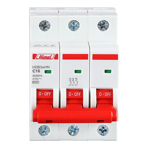 Himel HDB3WHN3C6 3 Kutuplu C Tipi 6A 6 kA Otomatik Sigorta - 1