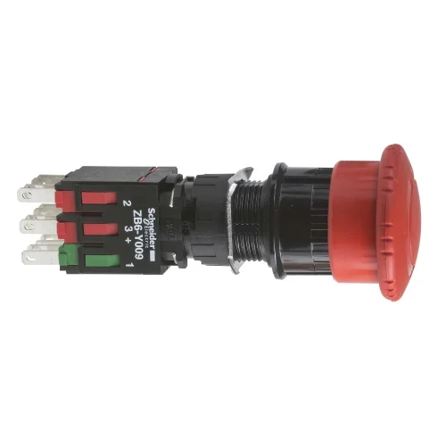 Schneider Electric XB6AS8349B Kırmızı Ø30 Acil Durd Basm Düğ Ø16 Tetik Mandall Döndürl Serb Bırakılan 1Na+2Nk - 1