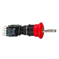 Schneider Electric XB6AS9349B Kırmızı Ø30 Acil Durdrm Buton Ø16 Tetik Mandllm Anahtarla Bırakılan 1Na+2Nk - 1