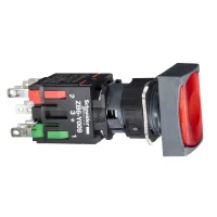 Schneider Electric XB6DF4B2B Kırmızı Dikdörtgen Sıva Altı Eksiksiz Buton Ø16 Mandallama 1Nk 12...24V - 1