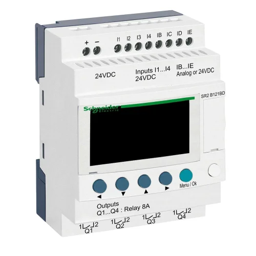 Schneider Electric SR2B121BD Kompakt Akıllı Röle Zelio Logic - 12 G Ç - 24 V Dc - Saat - Ekran - 1