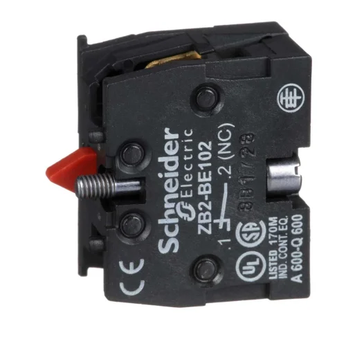 Schneider Electric ZB2BE102 Kontak Bloğu Zb2 Yaylı Dönüş 1 Nk Yavaş Kesen Ön Montaj - 1