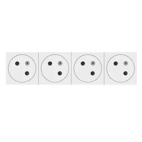 Legrand 077144L Dörtlü Düz Yüzey Ups Priz 45° 16A 250V 8M Beyaz - 1