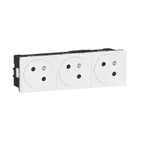 Legrand 278165L Üçlü Düz Yüzey Ups Priz 45° 16A 250V 6M Beyaz - 1