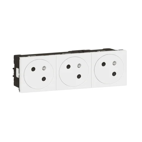Legrand 278165L Üçlü Düz Yüzey Ups Priz 45° 16A 250V 6M Beyaz - 1