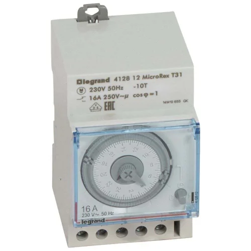 Legrand 412812 Yatay Analog Kadranlı Günlük Zaman Saati Rezervsiz 16A 250V - 1