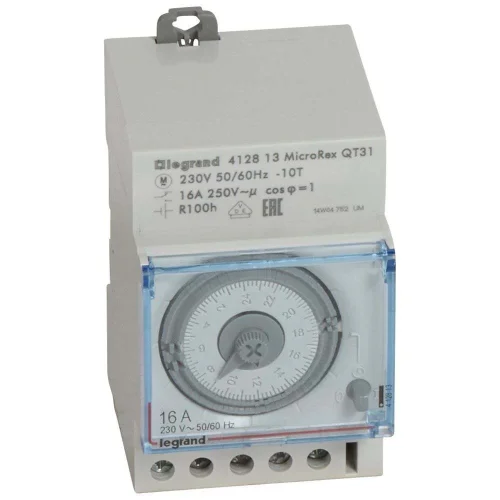 Legrand 412813 Yatay Analog Kadranlı Günlük Zaman Saati 100 Saat Rezervli 16A 250V - 1