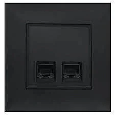Legrand 768640 Raventi 2xRJ45 Cat6 UTP Siyah - 1