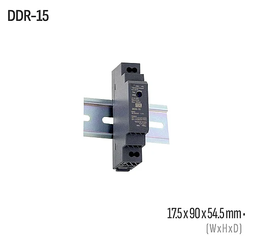 Meanwell DDR-15G-15 15W 15VDC DIN Ray Dönüştürücü - 1