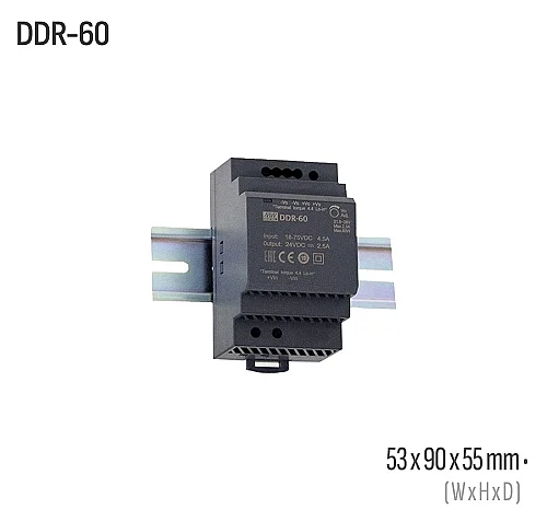Meanwell DDR-60L-24 60W 24VDC DIN Ray Dönüştürücü - 1