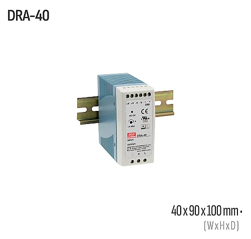 Meanwell DRA-40-24 40W 24VDC DIN Ray AC/DC Güç Kaynağı - 1
