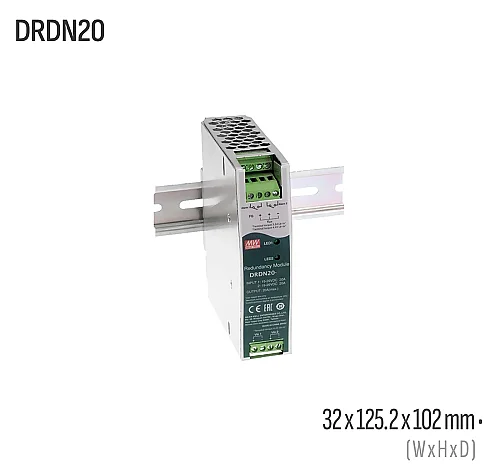 Meanwell DRDN20-48 20W 48VDC DIN Ray AC/DC Güç Kaynağı - 1
