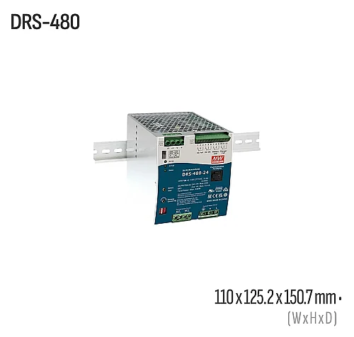 Meanwell DRS-480-48 480W 48VDC DIN Ray AC/DC Güç Kaynağı - 1