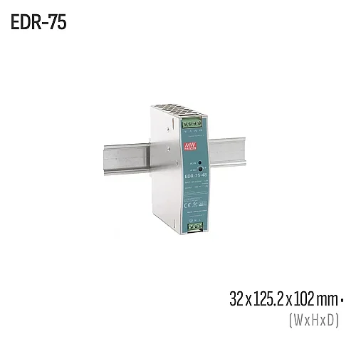 Meanwell EDR-75-24 75W 24VDC DIN Ray AC/DC Güç Kaynağı - 1