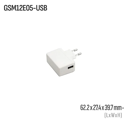 Meanwell GSM12E05-USB 12W 5VDC Harici AC/DC Adaptör - 1
