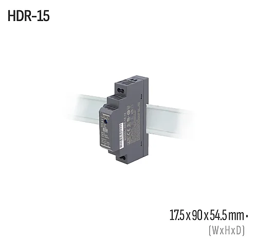 Meanwell HDR-15-5 15W 5VDC DIN Ray AC/DC Güç Kaynağı - 1