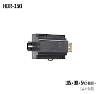 Meanwell HDR-150-48 150W 48VDC DIN Ray AC/DC Güç Kaynağı - 1