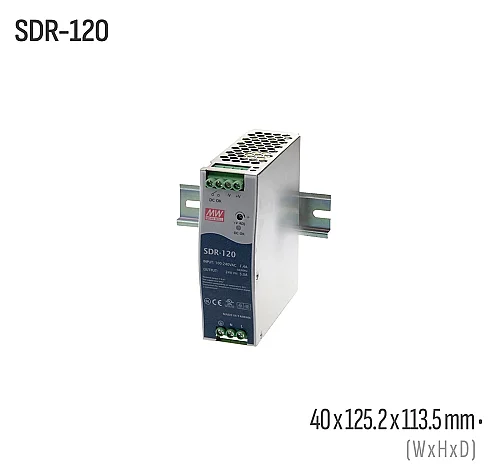 Meanwell SDR-120-24 120W 24VDC DIN Ray AC/DC Güç Kaynağı - 1