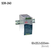 Meanwell SDR-240-24 240W 24VDC DIN Ray AC/DC Güç Kaynağı - 1