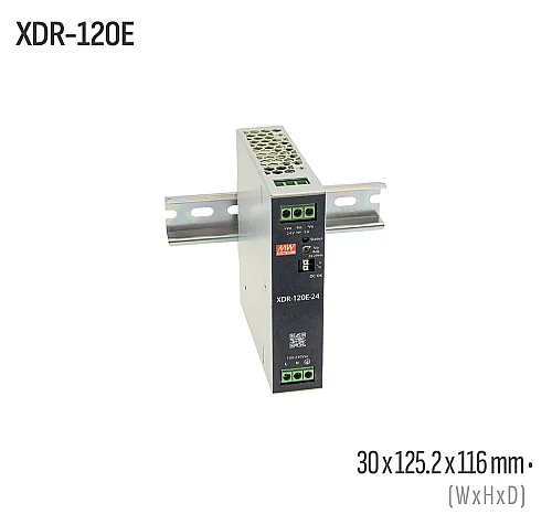 Meanwell XDR-120E-12 120W 12VDC DIN Ray AC/DC Güç Kaynağı - 1