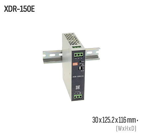 Meanwell XDR-150E-12 150W 12VDC DIN Ray AC/DC Güç Kaynağı - 1