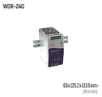 MeanwellWDR-240-24 240W 24VDC DIN Ray AC/DC Güç Kaynağı - 1