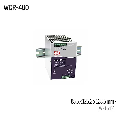 MeanwellWDR-480-48 480W 48VDC DIN Ray AC/DC Güç Kaynağı - 1