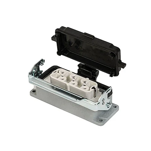 Mete Enerji 403740S 6x35A Çoklu Tek Metal Mandallı Menteşe Kapaklı Makine Prizi - 1