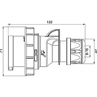 Mete Enerji 406102V 3X16A Düz Fiş Ip67 Vidalı - 2