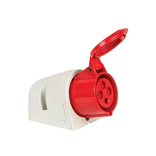 Mete Enerji 406614V 4x32A Eğik Gövde IP44 Vidalı Duvar Prizi - 1