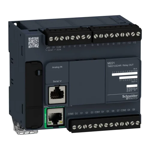 Schneider Electric TM221CE24R Modicon M221 PLC Kompakt Tip Ethernetli 100-240 V AC 14 / 10 R 2 x 0-10V / - 1 x RS485 - 1