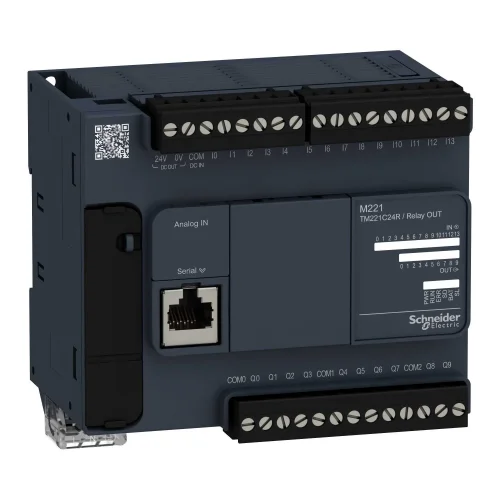 Schneider Electric TM221C24R Modicon M221 PLC Kompakt Tip Ethernetsiz 100-240 V AC 14 / 10 R 2 x 0-10V / - 1 x RS485 - 1