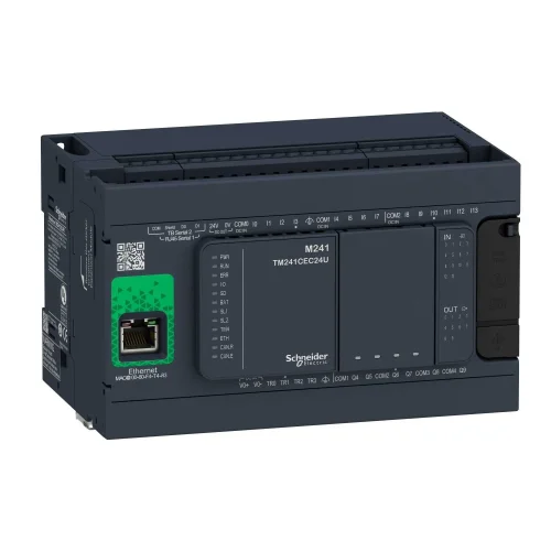 Schneider Electric TM241CE24R Modicon M241 PLC Kompakt Tip Ethernetli 100-240 V AC 14 / 10 R - 1 x Ethernet , 2 x RS485 - 1