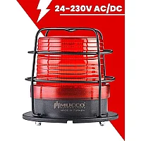 Mucco SNT-112-KFS-3 Buzzer'sız Koruma Kafesli Maxi Volt Sinyal İşareti - Kırmızı - 1