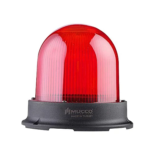 Mucco SNT-1225-B-2 85-250V AC/DC Buzzer'lı 125 Serisi Sinyal Fenceli - Kırmızı - 1