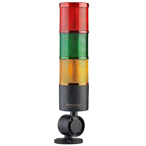 Mucco SNT-7012-S3-D 220V AC Sabit Işık Buzzer'sız Uzatmasız Üç Katmanlı Katlanabilir Taban Yığın Işıkları - 1