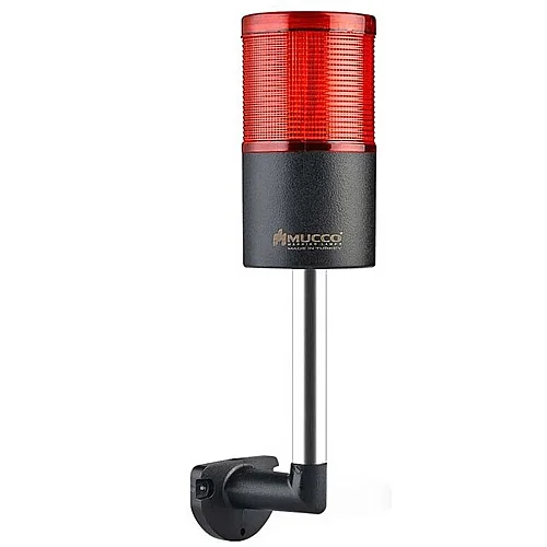 Mucco SNT-7013-FB1-3-L-10U 12-24V AC/DC Flaşörlü Buzzer'sız Tek Katmanlı Duvar Yığınlı Işıklar 10cm - Kırmızı - 1
