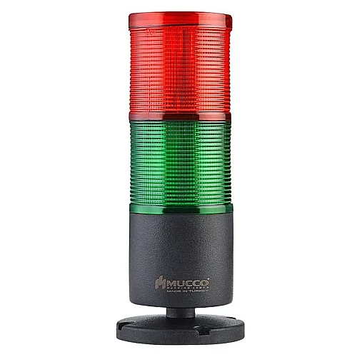 Mucco SNT-7024-S2 24V DC Sabit Işık Buzzer'sız İki Katmanlı Yüzey Yığın Lambaları Uzatmasız - 1