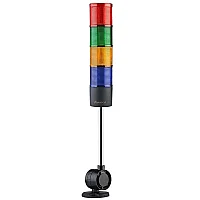 Mucco SNT-7024-SB4-D-20U 12-24V AC/DC Flaşörlü Buzzer'sız Dört Katmanlı 20cm Katlanabilir Taban Yığın Işıkları - 1