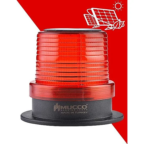 Mucco SNT-915-SL-3 Güneş Enerjili Sinyal İşareti - Kırmızı - 1