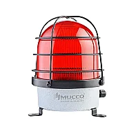 Mucco SNT-D12522-B-KFS-3 12-24V AC/DC Buzzer'lı D125 Serisi Ağır Hizmet Uyarı Lambası Ve Koruma Kafesi - Kırmızı - 1