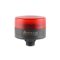 Mucco SNT-MS715-SB-4 24V AC/DC Flaşörlü Buzzer'lı 70 Serisi Nut Bağlı Mini Sinyal Beacon - Kırmızı - 1