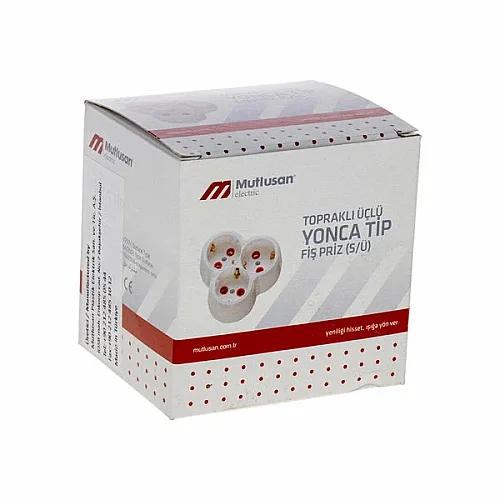 Mutlusan 001 170 033002 0000 Plus Sıva Üstü Yonca Tip Üçlü Topraklı Fiş-Priz - 1