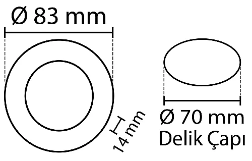 Noas YL10-0300 3W 6500K Beyaz Işık Sıva Altı Slim Led Panel - 2
